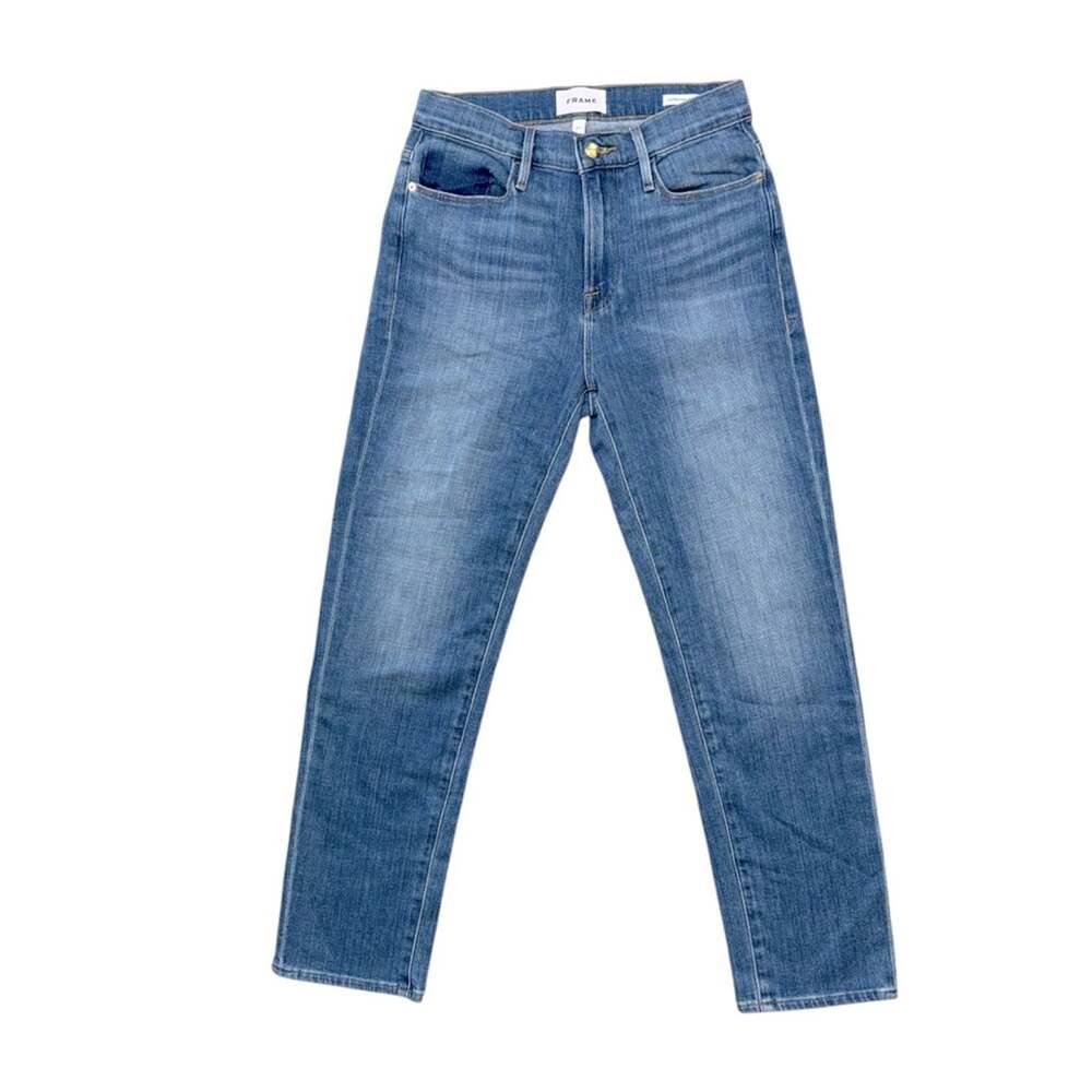 NWOT FRAME LE NOUVEAU Women’s High Waist Straight Leg Denim Jeans in Avila Wash